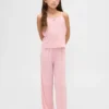 Conjunto de pijama para niños con camiseta sin mangas de punto pointelle reciclado