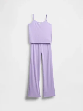 Conjunto de pijama para niños con camiseta sin mangas de punto pointelle reciclado