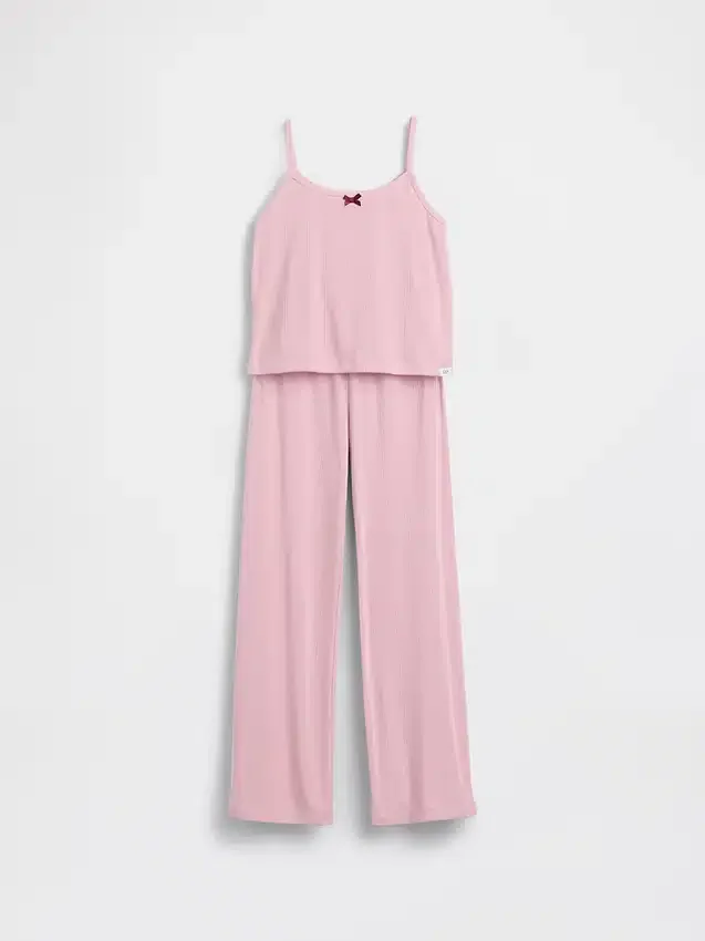Conjunto de pijama para niños con camiseta sin mangas de punto pointelle reciclado