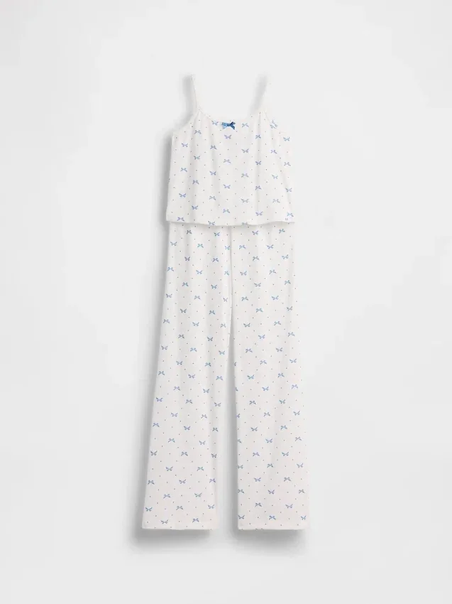 Conjunto de pijama para niños con camiseta sin mangas de punto pointelle reciclado