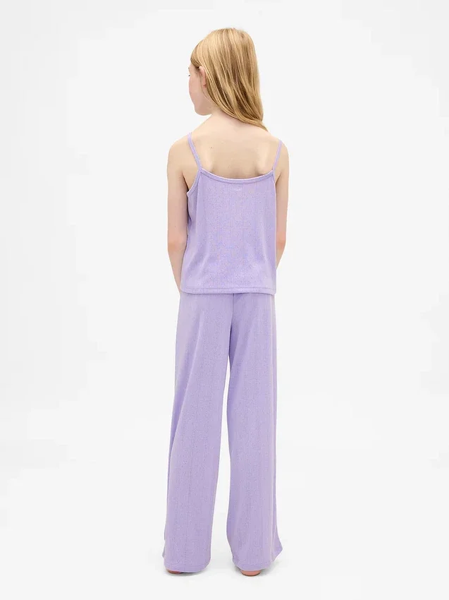 Conjunto de pijama para niños con camiseta sin mangas de punto pointelle reciclado
