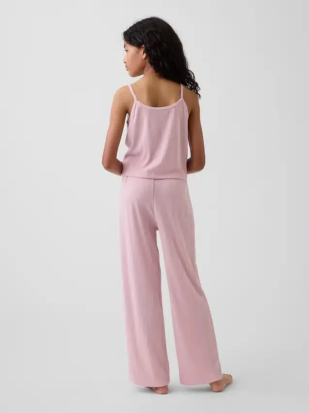 Conjunto de pijama para niños con camiseta sin mangas de punto pointelle reciclado