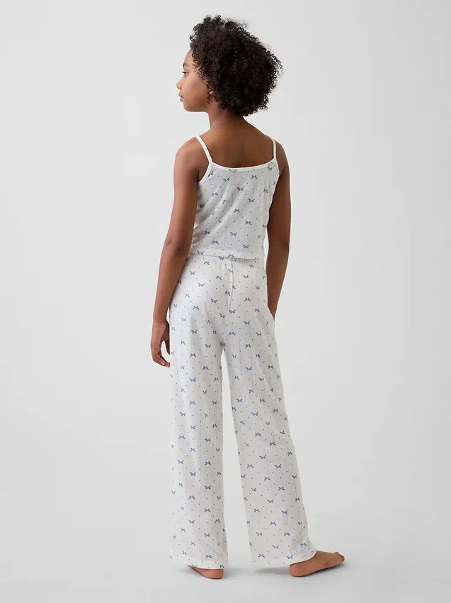 Conjunto de pijama para niños con camiseta sin mangas de punto pointelle reciclado