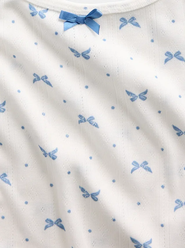Conjunto de pijama para niños con camiseta sin mangas de punto pointelle reciclado
