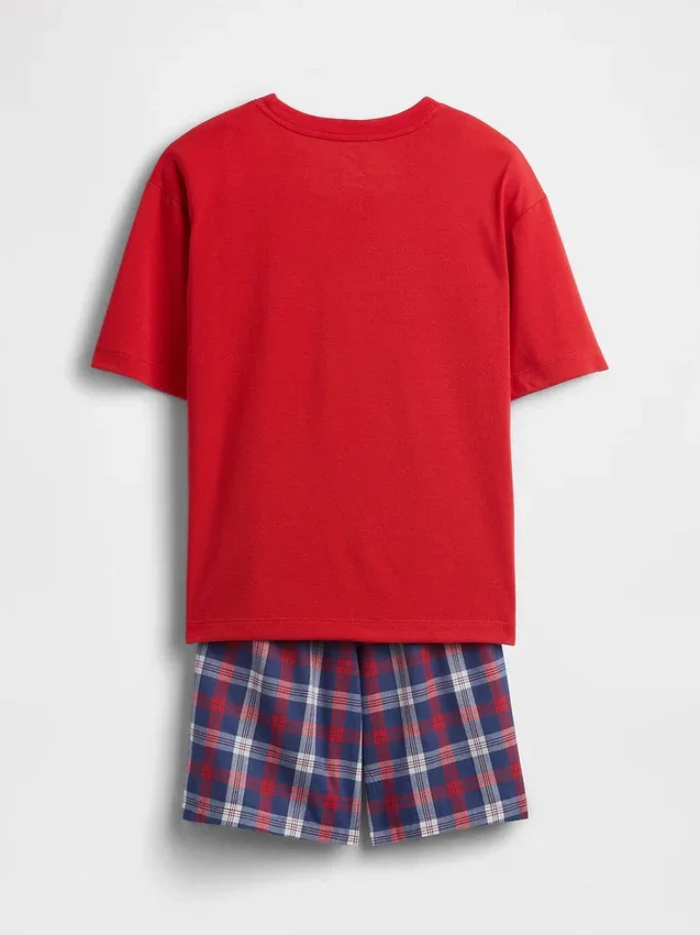 Conjunto de pijama para niños con pantalones cortos reciclados de corte oversize