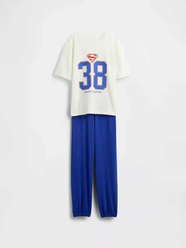 Conjunto de pijama para niños con pantalones joggers oversize reciclados de Superman