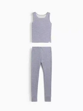 Conjunto de pijama para niños de algodón orgánico cepillado con camiseta sin mangas y leggings