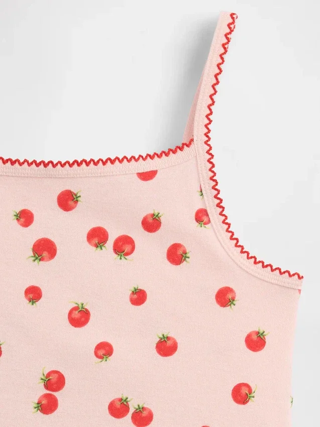 Conjunto de pijama para niños de algodón orgánico cepillado con camiseta sin mangas y pantalones cortos