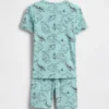 Conjunto de pijama para niños de algodón orgánico cepillado con mapa pirata en forma de pantalones cortos