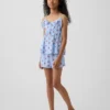 Conjunto de pijama reciclado para niños con camiseta sin mangas con volantes y pantalones cortos