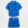 Conjunto de polo de gasa de algodón para bebés y niños pequeños