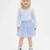 Conjunto de punto acanalado y tul para bebés y niños pequeños