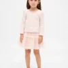 Conjunto de punto acanalado y tul para bebés y niños pequeños
