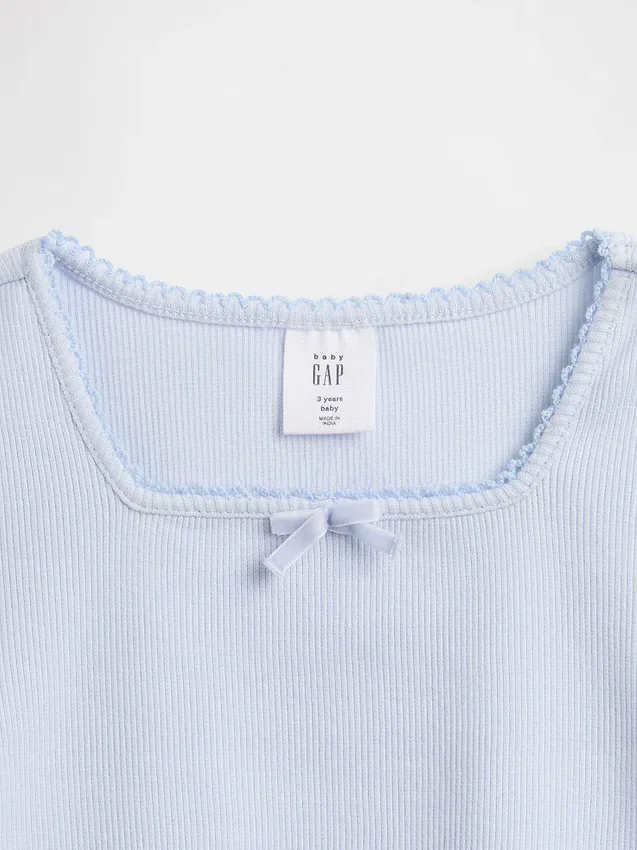 Conjunto de punto acanalado y tul para bebés y niños pequeños