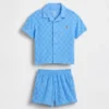 Conjunto de resort de felpa a cuadros para bebés y niños pequeños