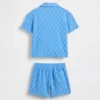Conjunto de resort de felpa a cuadros para bebés y niños pequeños