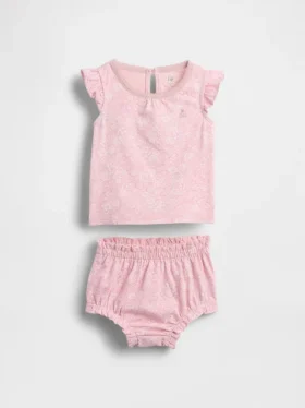 Conjunto de ropa para bebé con volantes florales