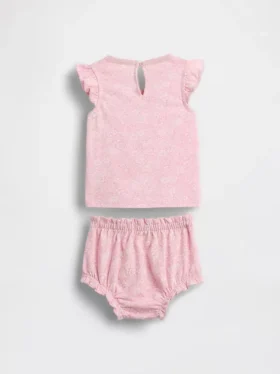 Conjunto de ropa para bebé con volantes florales