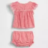 Conjunto de ropa para bebé de cuadros vichy con ojales