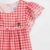 Conjunto de ropa para bebé de cuadros vichy con ojales
