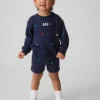Conjunto de sudadera y shorts de felpa Vintagesoft para Bebé y Niño