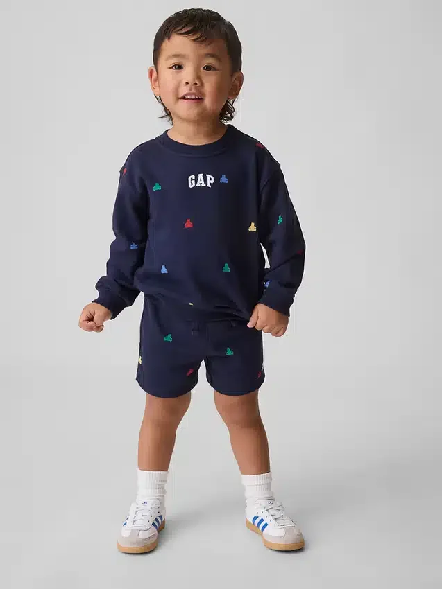 Conjunto de sudadera y shorts de felpa Vintagesoft para Bebé y Niño