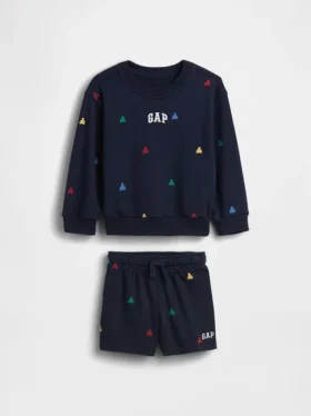 Conjunto de sudadera y shorts de felpa Vintagesoft para Bebé y Niño