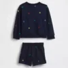 Conjunto de sudadera y shorts de felpa Vintagesoft para Bebé y Niño