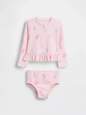 Conjunto de traje de baño con camiseta protectora para bebés y niños