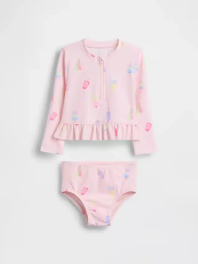 Conjunto de traje de baño con camiseta protectora para bebés y niños