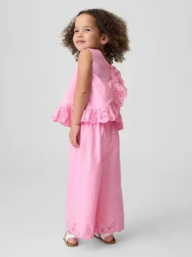 Conjunto de volantes con ojales para bebés y niños pequeños