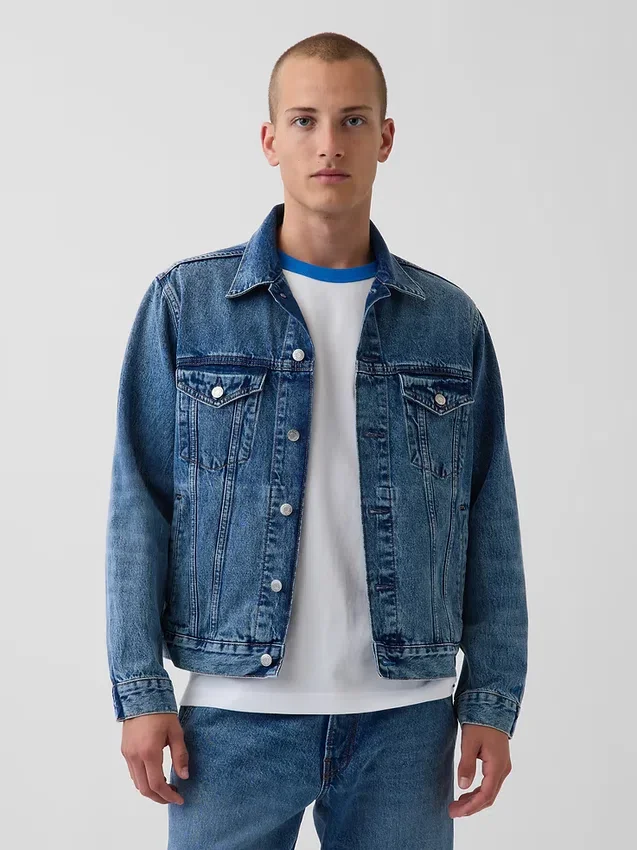 Consigue la chaqueta de mezclilla azul «Relaxed Icon»