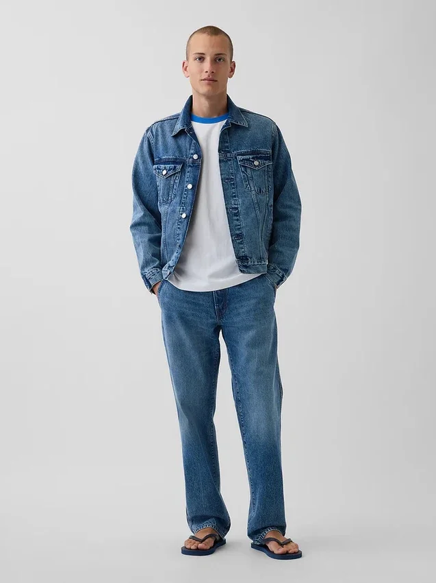 Consigue la chaqueta de mezclilla azul «Relaxed Icon»