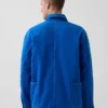 Consigue la chaqueta de trabajo holgada azul