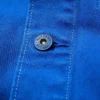 Consigue la chaqueta de trabajo holgada azul