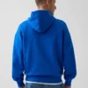 Consigue la sudadera con capucha de felpa francesa gruesa azul con logotipo