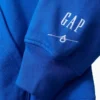 Consigue la sudadera con capucha de felpa francesa gruesa azul con logotipo
