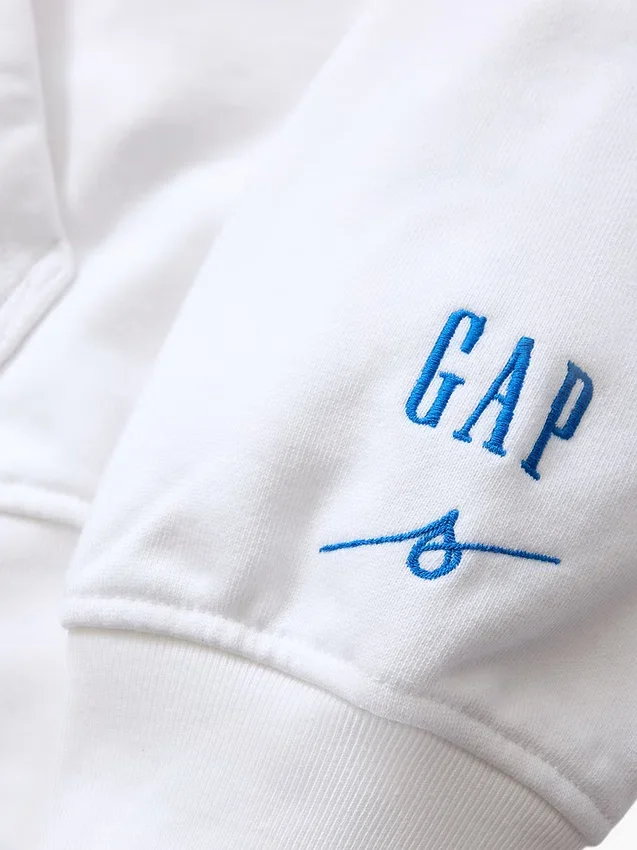 Consigue la sudadera con capucha de felpa francesa gruesa azul con logotipo