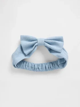 Diadema de mezclilla con moño para bebé