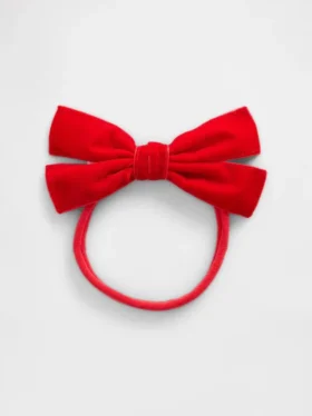 Diadema de terciopelo con moño para bebé