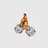 Dije de gato con orificio para aretes tipo huggie