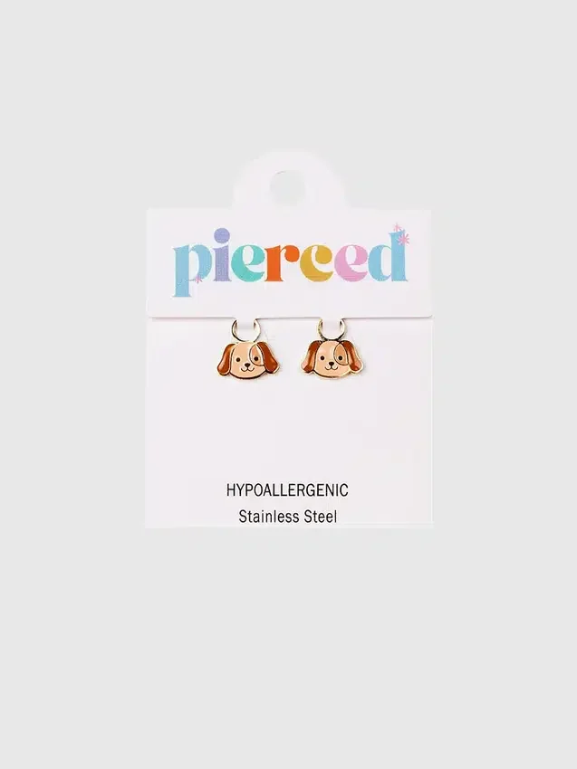 Dije de perro con agujero para aretes Huggie