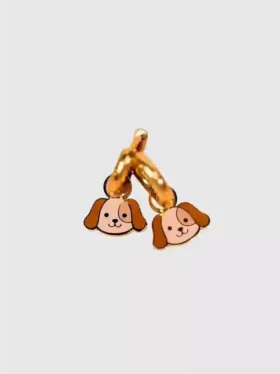 Dije de perro con agujero para aretes Huggie