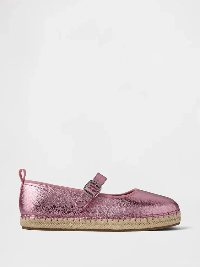 Espadrillas Mary Jane metalizadas para niños