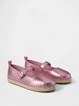 Espadrillas Mary Jane metalizadas para niños