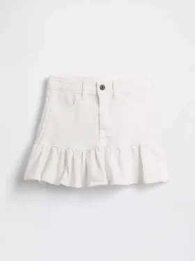 Falda de mezclilla con volantes para niños