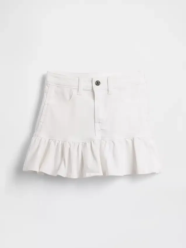 Falda de mezclilla con volantes para niños