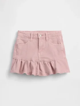 Falda de mezclilla con volantes para niños