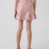 Falda de mezclilla con volantes para niños