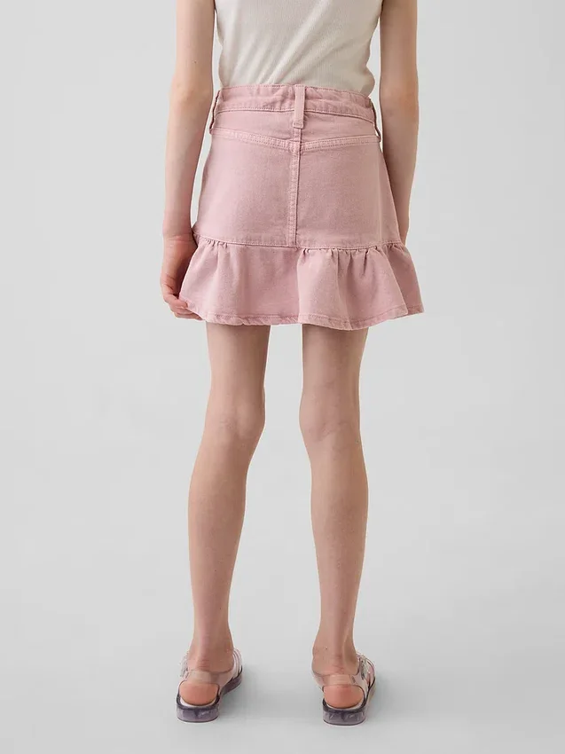 Falda de mezclilla con volantes para niños